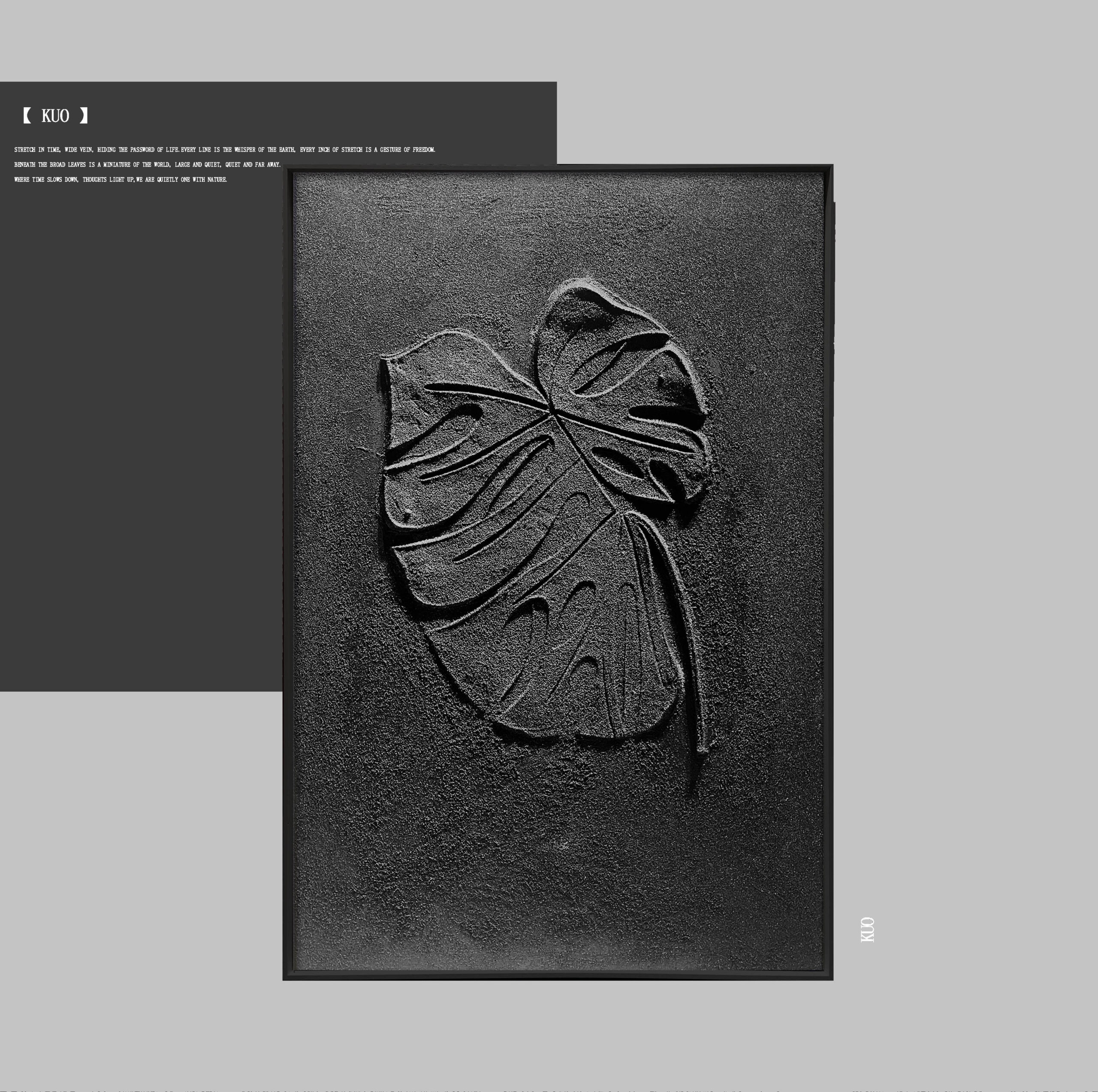 阔 Kuo Wholesale Customized Abstract Wall Art Wabi Sabi Hotel Wall Art 100% Handmade 3D Texture Gypsum Painting - 图片 1