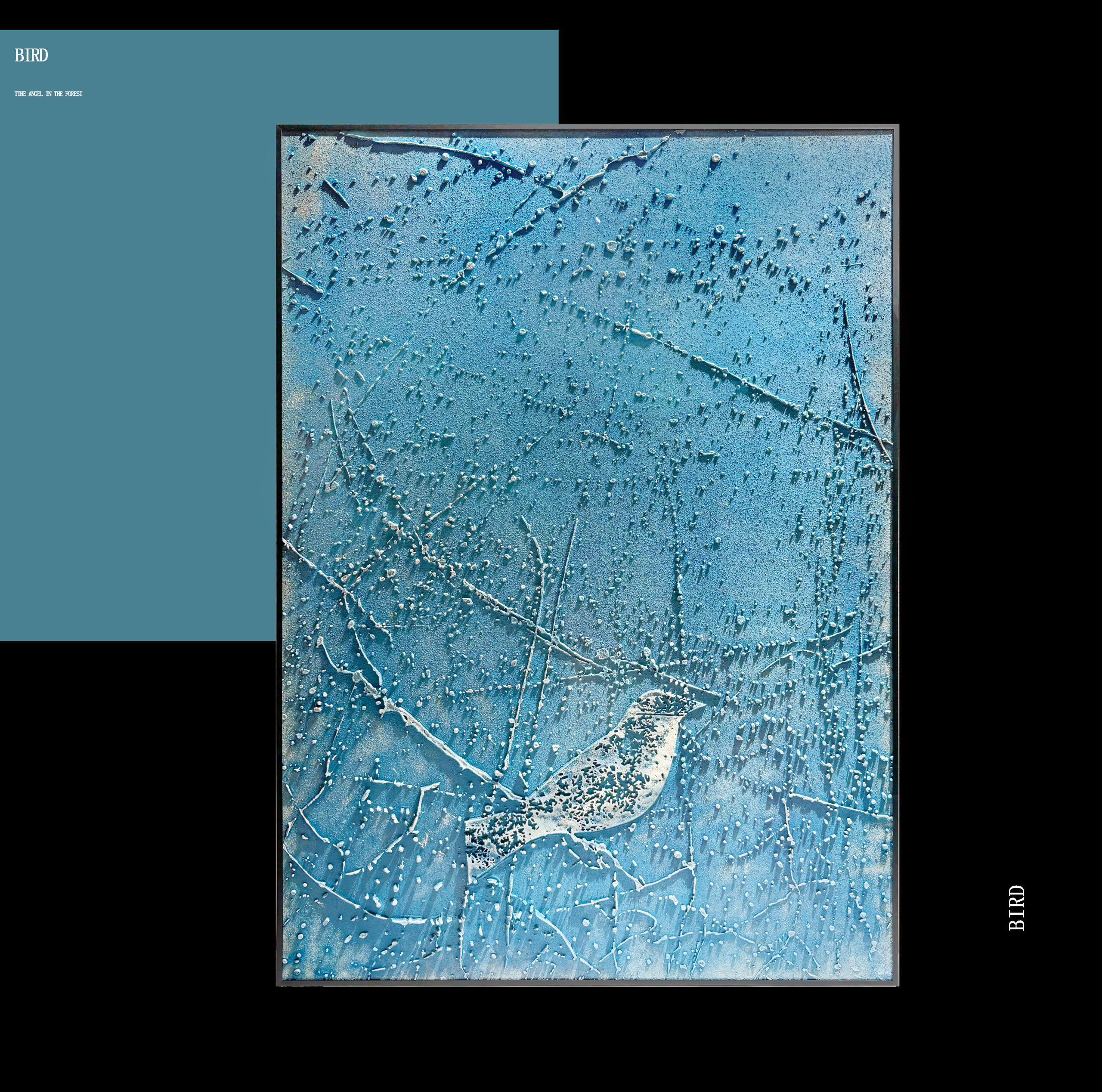 鸟 Bird Wholesale Customized Abstract Wall Art Wabi Sabi Hotel Wall Art 100% Handmade 3D Texture Gypsum Painting - 图片 1