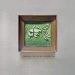 Green Fish Wholesale Customized Abstract Wall Art Wabi Sabi Hotel Wall Art 100% Handmade 3D Texture Gypsum Painting