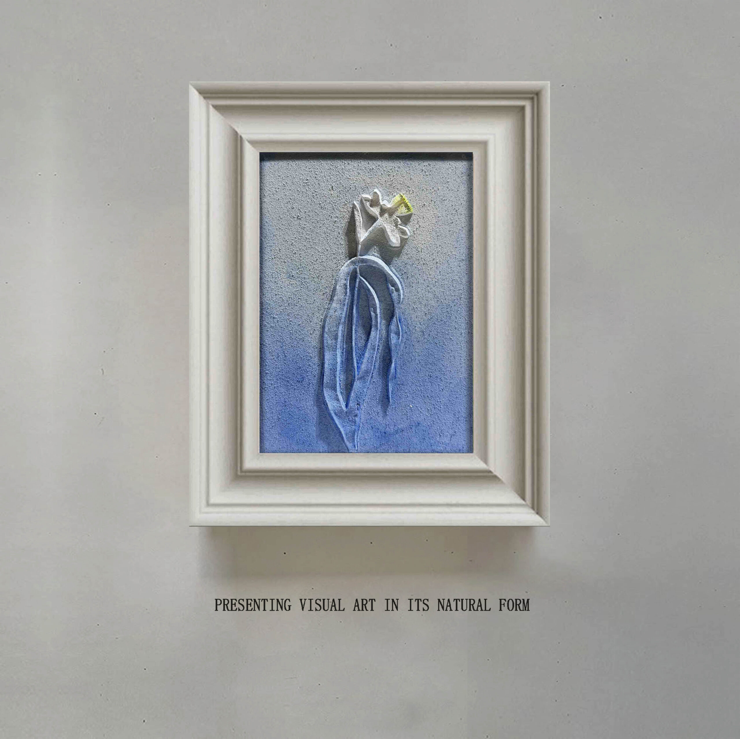 Screenshot Flowers Are Blooming In The Blue Realm Wholesale Customized Abstract Wall Art Wabi Sabi Hotel Wall Art 100% Handmade 3D Texture Gypsum Painting - 图片 1