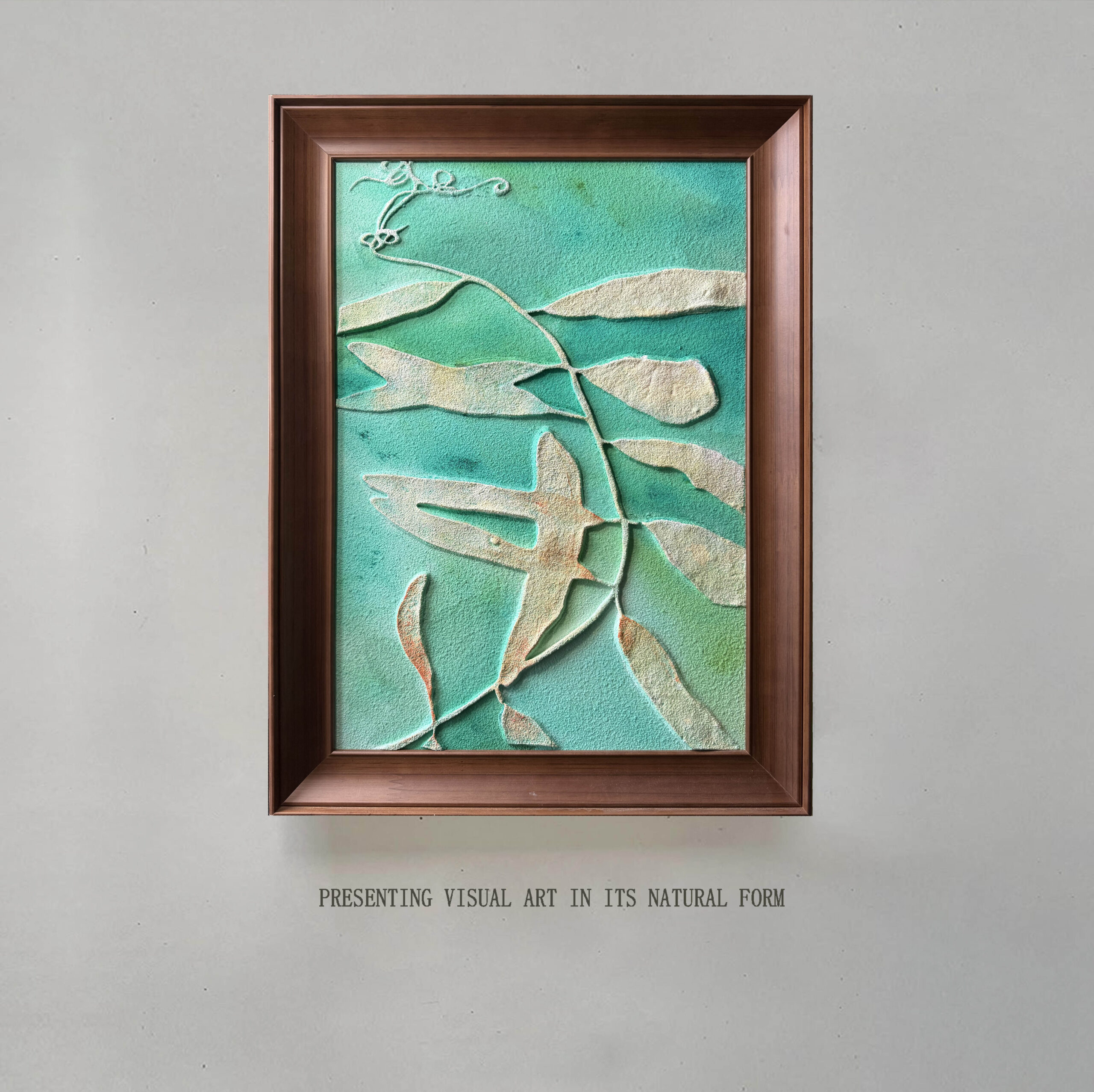 Screenshot Leaves Ⅱ Wholesale Customized Abstract Wall Art Wabi Sabi Hotel Wall Art 100% Handmade 3D Texture Gypsum Painting - 图片 1