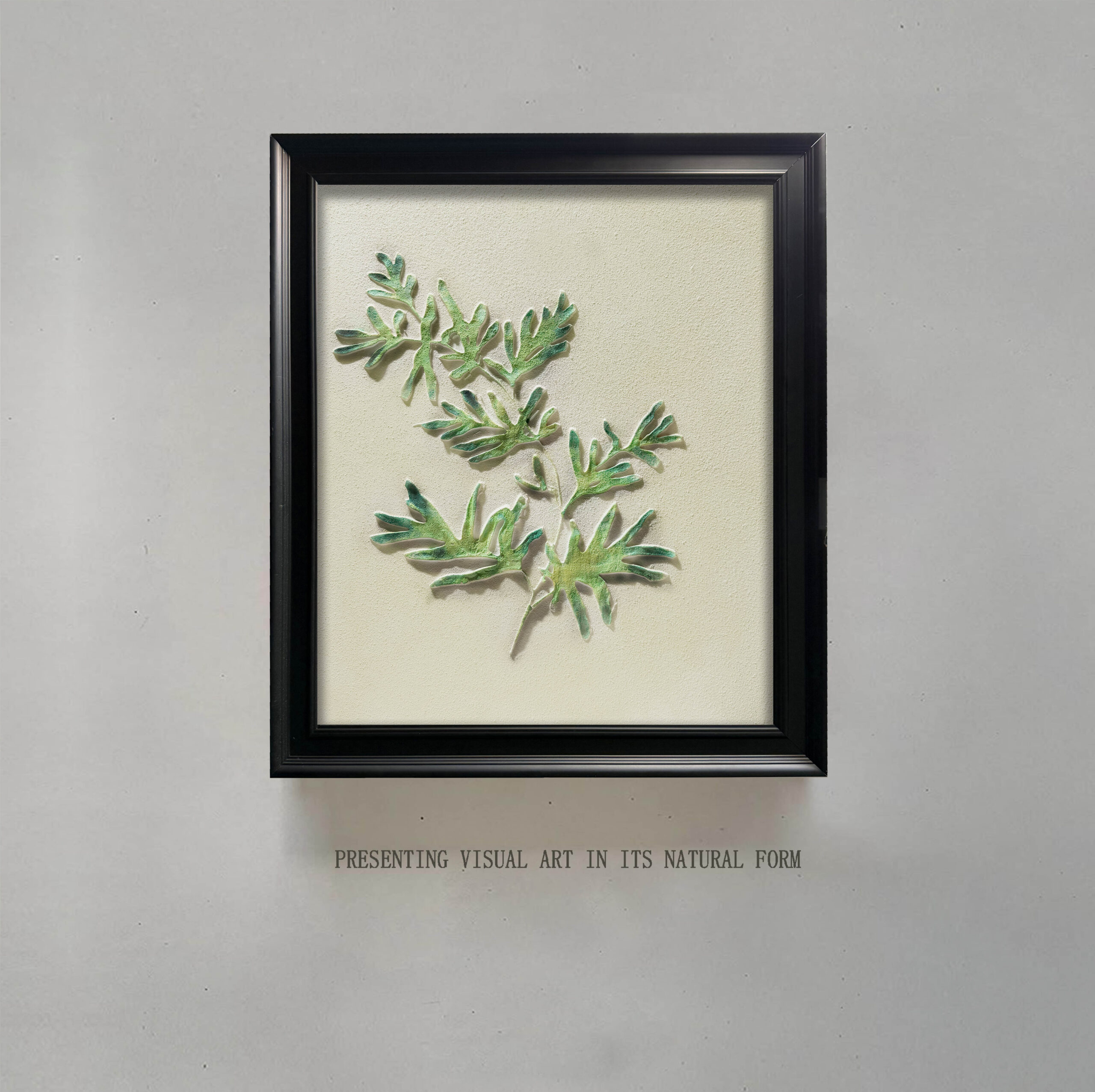 Screenshot Leaves Ⅲ Wholesale Customized Abstract Wall Art Wabi Sabi Hotel Wall Art 100% Handmade 3D Texture Gypsum Painting - 图片 1