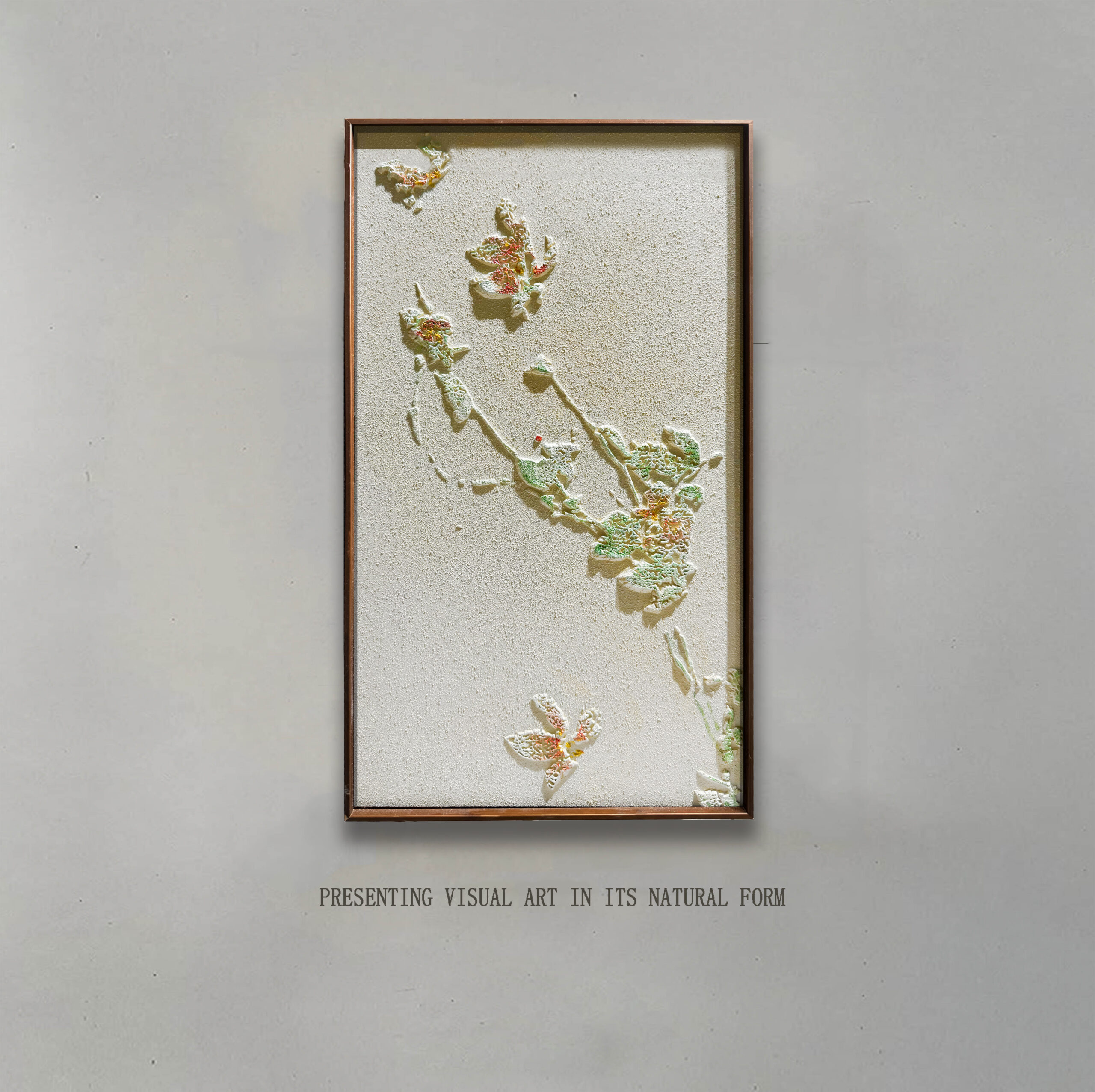 Screenshot Solitary Bloom Wholesale Customized Abstract Wall Art Wabi Sabi Hotel Wall Art 100% Handmade 3D Texture Gypsum Painting - 图片 1