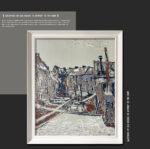 Backyards Of Old Houses In Antwerp In The Snow Wholesale Customized Abstract Wall Art Wabi Sabi Hotel Wall Art 100% Handmade 3D Texture Gypsum Painting